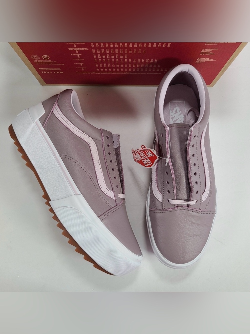 Vans Old Skool Stacked Chunky Platform Tumbled Leather Sneakers Women Size 10.5